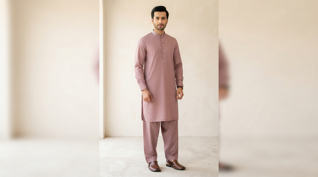 Dusty Pink Premium Unstitched Men’s Suit