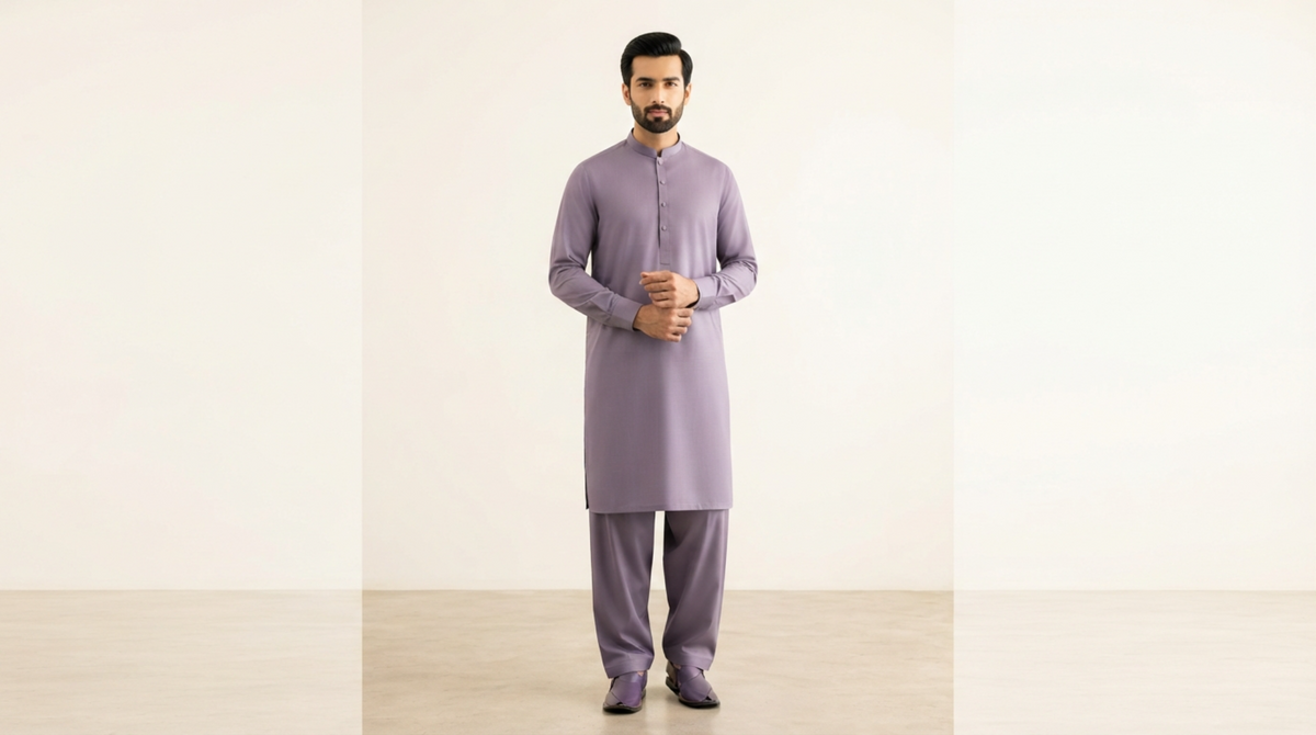 Lavender Premium Unstitched Men’s Suit