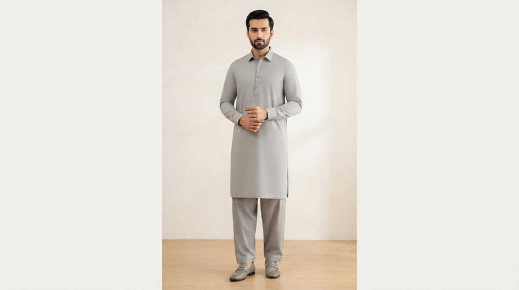Light Grey Premium Unstitched Men’s Suit