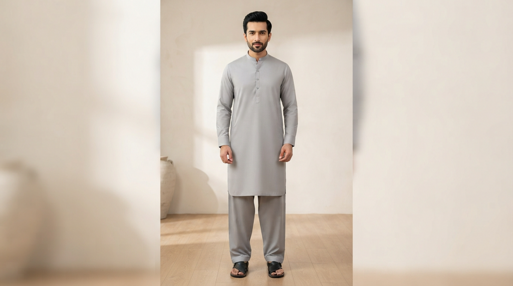Light Grey Premium Unstitched Men’s Suit