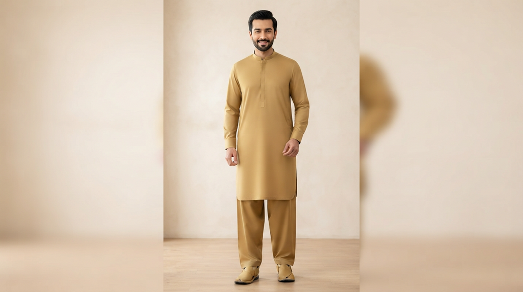 Mustard Premium Unstitched Men’s Suit