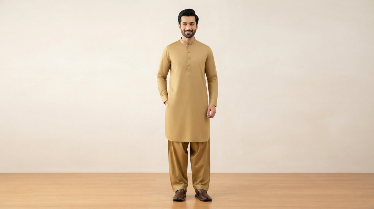 Mustard Premium Unstitched Men’s Suit