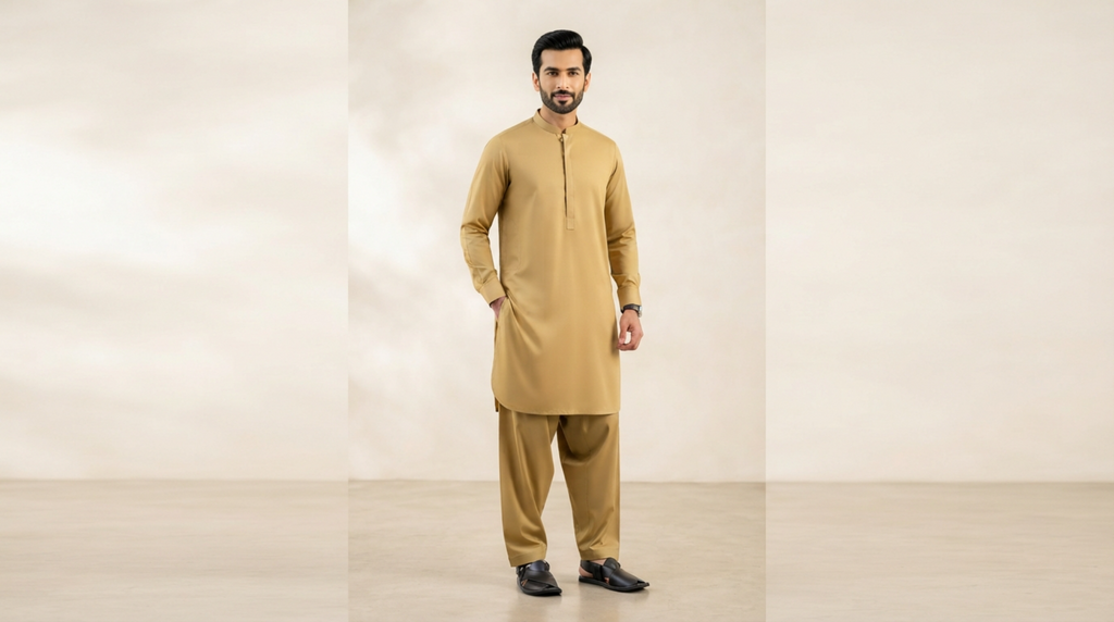 Mustard Premium Unstitched Men’s Suit