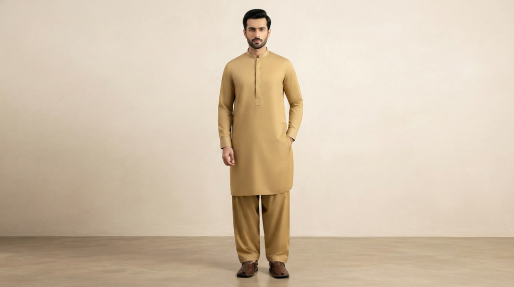 Mustard Premium Unstitched Men’s Suit