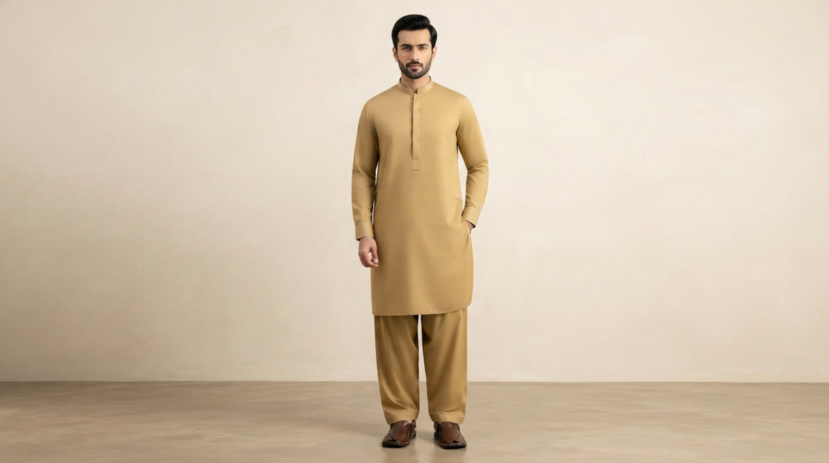 Mustard Premium Unstitched Men’s Suit