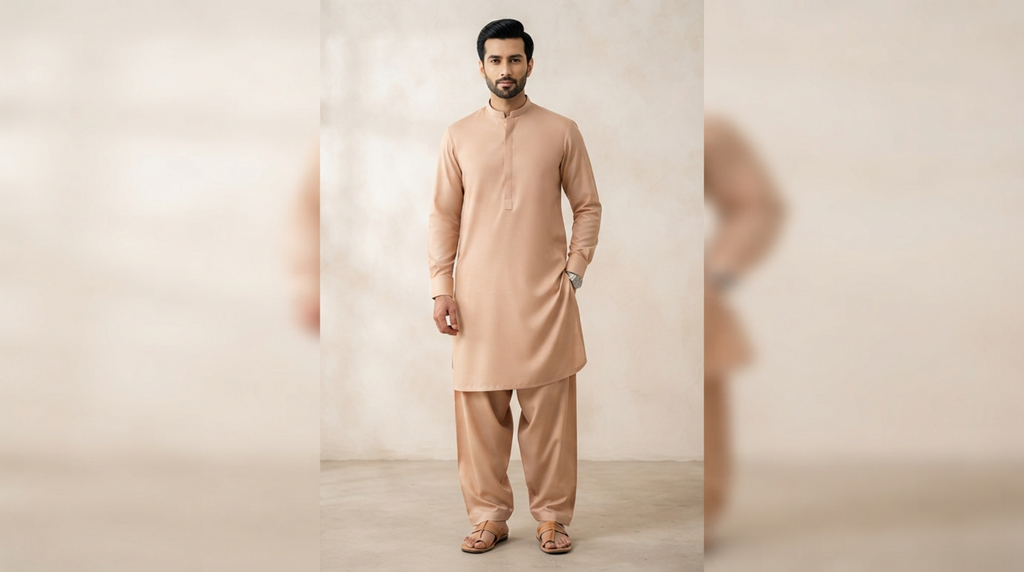 Peach Premium Unstitched Men’s Suit